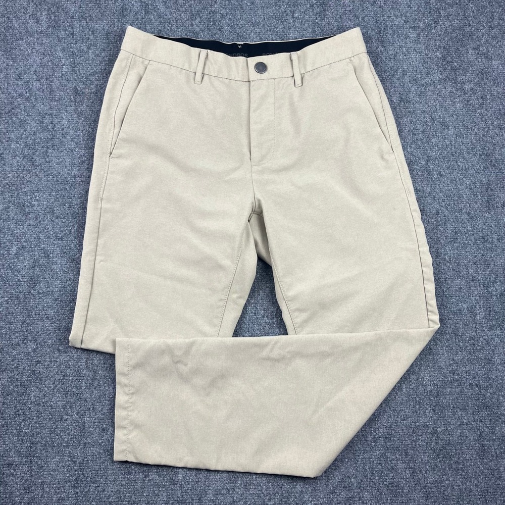 Bonobos Golf Mens Tan Khaki Recycled Polyester Performance Pants Size 29x28